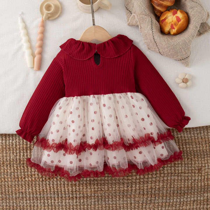 Autumn%20New%20Christmas%20Party%20Baby%20Girl%20Dress,%20Cute%20Polka%20Dot%20Children'S%20Clothing%20Suitable%20For%20Babies%20Aged%206%20Months%20To%203%20Years%20Old%20-%20Image%202