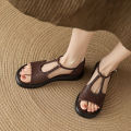 Women's Walking Sneakers,Breathable Lightweight T-Strap Flat Sandals, Comfortable Soft Leather Shoes for Square Dance&Daily Wear.