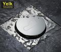 Yelk DRPOP248H Invisible Pop Up Square SUS 304 Stainless Steel Toilet Floor Trap, Shower Drain, Bathroom Floor Drain, Hy. Quality Aprox Net Wt. 400-425 Gm. with Brass Pop Up Nozzle| 6x6 Inches| Chrome. 