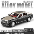Diecast 1:24 Scale Bentley Mulsanne Alloy Model Car Collection Vehicle Simulation Sound & Light Metal Toy Car Toy For Kids . 