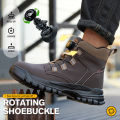 Waterproof Safety Boots Men Indestructible Steel Toe Work Boots Anti-smash Stab-resistant Safety Shoes Biker Botas Para Hombre. 