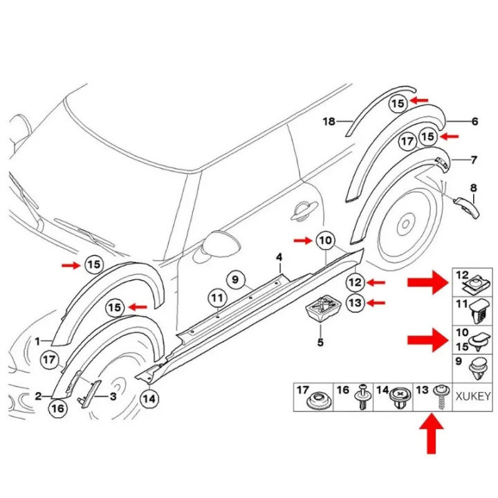 20pcs%20Hex%20Head%20Tapping%20Socket%20Bolt%20Screw%20Clips%20With%20Speed%20Fastener%20Engine%20Shield%20For%20Under%20Tray%20Splash%20Guard%20For%20BMW%20-%20Image%206