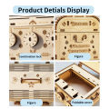 3D Wooden Puzzle DIY Treasure Box Model Kits Brain Teaser Projects for   . 