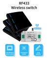 Wireless Smart Light Switch, No Wiring Remote Control Switch, One-Touch Control, LED Indicator, Long Battery Life. 