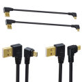 Gold Plated 15CM Short 90 Degree USB 2.0 To Micro USB B Male Cable Gold Plated Right Angle Data Sync And Charge Extender Lead. 