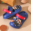 Cute Ninja Pattern Children's Slippers Summer Boys' Garden Shoes Soft Bottom Indoor Baby Outdoor Beach Sandals.