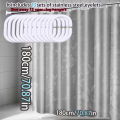 Advanced Grey Embossed Shower Curtain Light Luxury Dark Grain Three-Dimensional Dry Wet Separation PEVA Waterproof Curtain. 