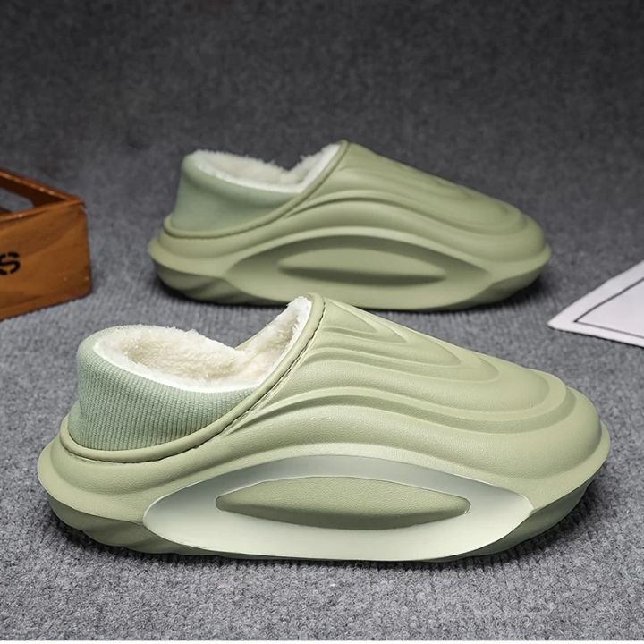 Winter%20Thickened%20Slip%20Resistant%20Lined%20Slippers%20Lightweight%20EVA%20Indoor%20Outdoor%20Home%20Leisure%20Shoes%20with%20Soft%20Fabric%20Lining%20-%20Image%202