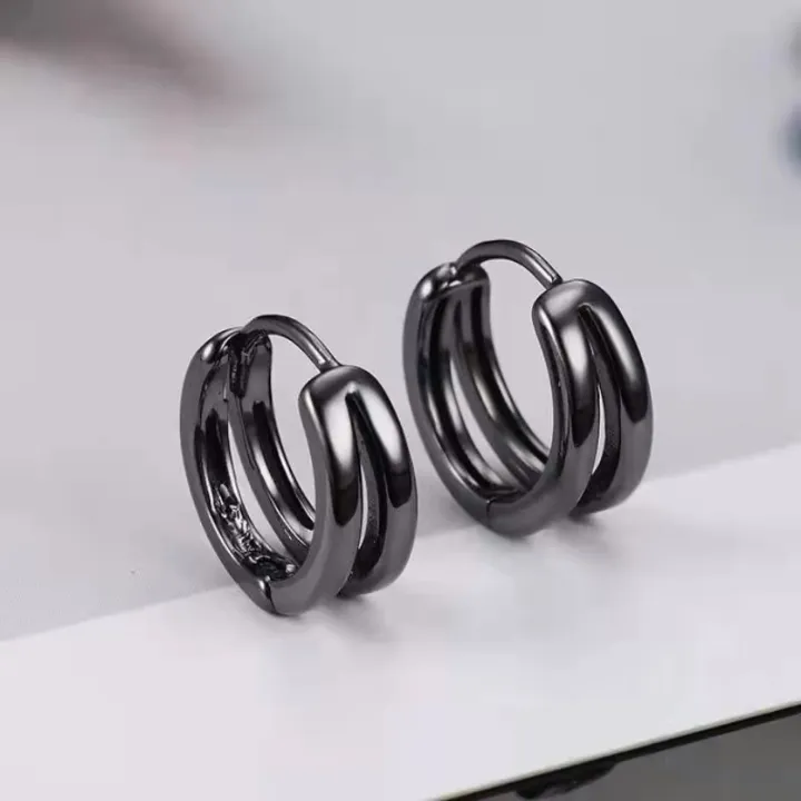 2Pcs%20Hollow%20Double%20Ring%20Small%20Hoop%20Earrings%20For%20Men%20Women%20New%20Trendy%20Black%20Silver-Color%20Hip%20Hop%20Party%20Gothic%20Earrings%20Jewelry%20-%20Image%204