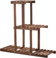 3 Layer Wooden Stepping Flower Display Stand, Garden Flower Staging Plant Stand Storage Rack 31.9x10.2x29.5in.