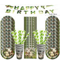 Dinosaur Disposable Tableware Set Dinosaur Theme Birthday Party Decoration Dinosaur Paper Plate Cup Tablecloth Boy Party Supplie.