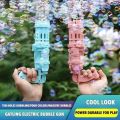 Bubble Shooter Gun Black Pink Golden PMP 8-Hole Bubble Gun Machine - Big Bubble Gattler Toy gun with bubble liquid for kids - Automatic Electric Bubble Maker Machine adhesive Gun. 
