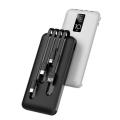 10000 MAH mini power bank 4 cable type 4in1 fast charging best quality power bank with cable for all phones. 
