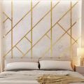 Acrylic Mirror Strips Wall Decoration Items Wall design 12 pcs strips Length 15 inches Golden. 