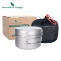 Boundless Voyage Titanium Pot Pan Set with Folding Handles Camping Cookware Hiking. 