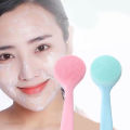 Double Sided Silicone Facial Cleanser Brush Soft Hair Face Massage Wash Brush Blackhead Remover Portable Skin Care Tool. 