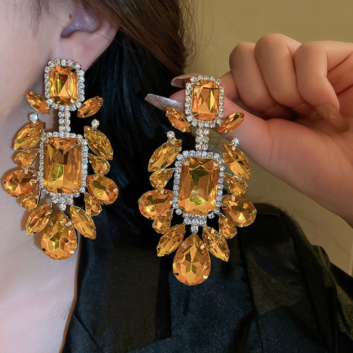 Orange%20Rhinestone%20Geometric%20Earrings%20for%20Women%20Retro%20Exaggerated%20Drop%20Earrings%20Temperament%20Party%20Accessories%20Girls%20Gifts%20-%20Image%202