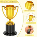 6/12Pcs Plastic Gold Trophy Prizes Kids Birthday Party Favors Kindergarten Celebration Party Rewards Pinata Easter Party Fillers. 