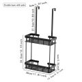 1pc Over The Door Shower Caddy, Bathroom Storage Rack, Bathroom Hanging Shelf, Double Layer Shower Shelf, Bathroom Caddy Organiz.