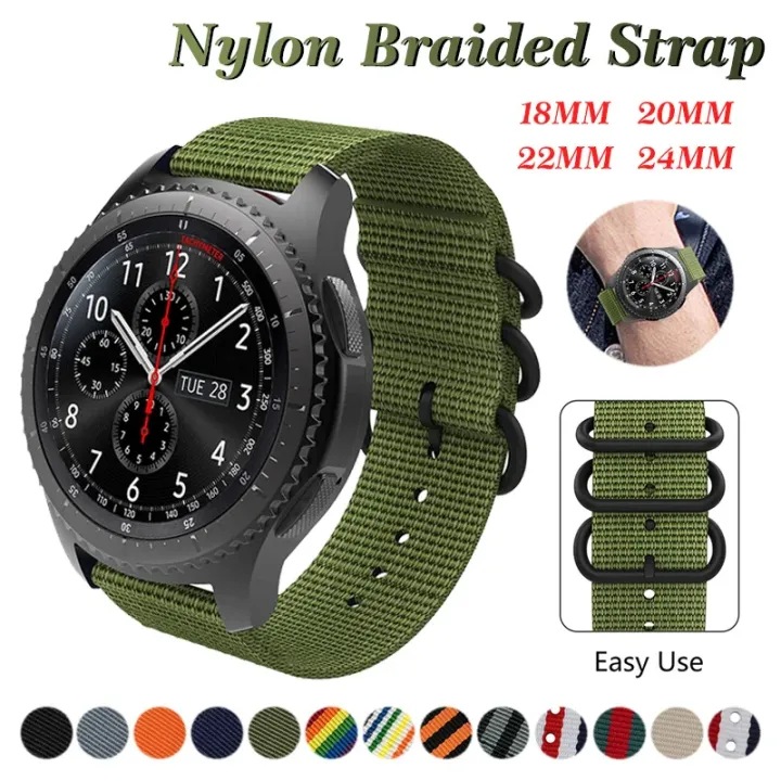 18mm%2020mm%2022mm%2024mm%20watch%20Nylon%20strap%20For%20Samsung%20Galaxy%20watch%203%204%205%20pro%2046mm%2042mm%20Active2%20%20Amazfit%20Bip%20S3%20frontier%20Sports%20band%20-%20Image%203