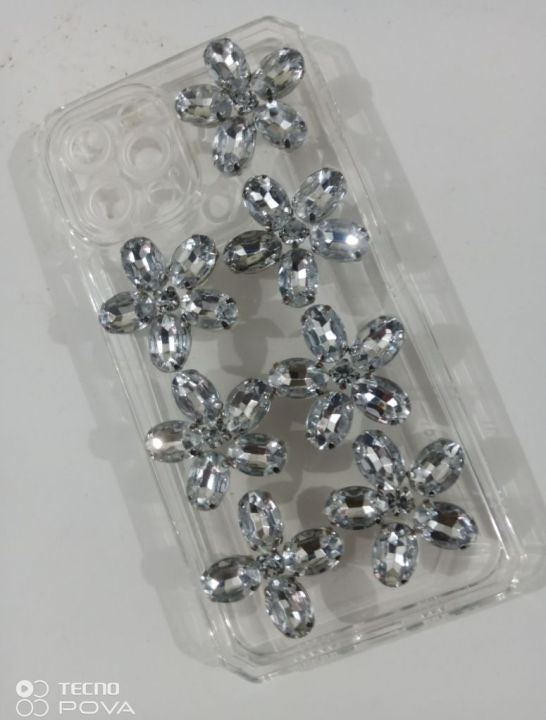 iphone%2012%20pro%20back%20phone%20cover%20with%20silver%20rhinestones%20-%20Image%203