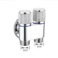 Zinc Alloy Angle Valve Wall Mount Toilet Washing Machine Tap One In Two Out Water Cleaning Faucet Bathroom Toilet Accessories. 
