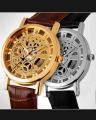 Skaliton double sided glass transparent watch for men/women/boys & girls skeleton watch for men / boys  slimy watch leather watch best quality watch for boys one of the best look. 
