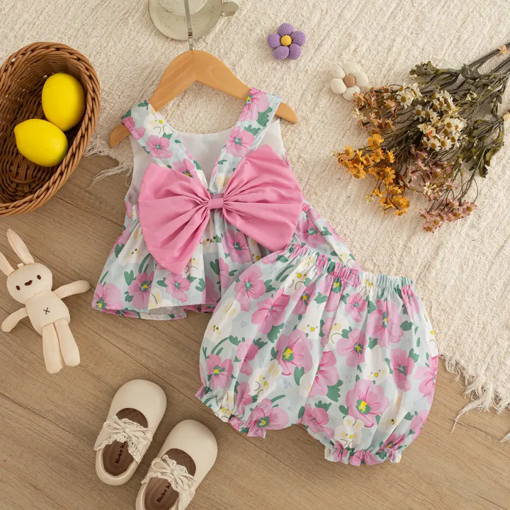 Baby%20Girl%20Set%20Summer%20Full%20Print%20Flower%20Top%20Shorts%20Children's%20Clothing%20Cute%20Beach%20Baby%20Set%20-%20Image%207