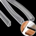 1pc 2m/78.74in Clear Rubber Edge Protector, Self-Adhesive U Channel Trim,Rubber U Channel Edge Trim, Door Seal Strip. 