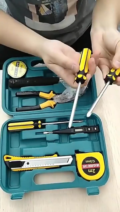 9 Pcs Professional Hardware Tool Set with Carrying Case, Household Hand ...