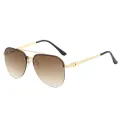 New Fashion Metal Half Frame Women's Outdoor Sunglasses Classic Double Beam Glasses. 