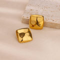 Stainless Steel Square Stud Earrings For Women Gold Plated Geometric Earring 2024 Trendy Weeding Jewelry Accessories Gift. 