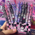 6Pcs/Set Kawaii Sanrio Kuromi Hello Kitty 0.5mm Gel Pens Set Cute Black Pen Cartoon School Student Stationery Supplies Gift. 