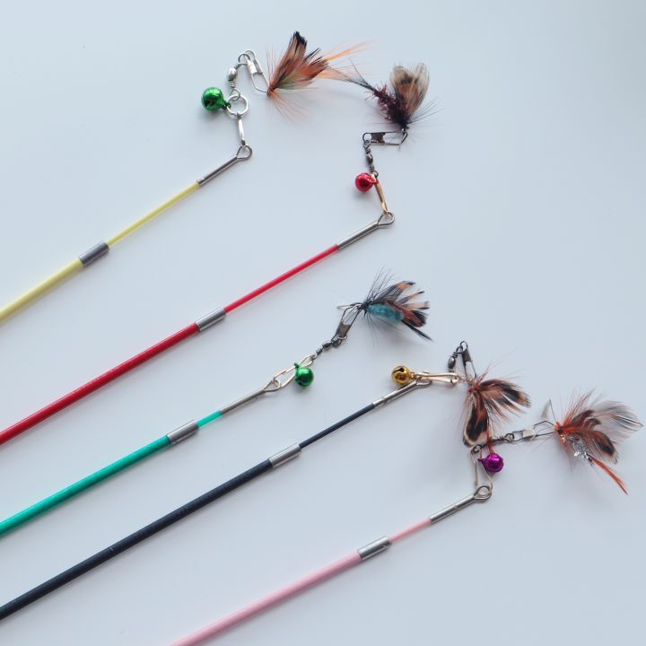2pcs/3pcs Random Bug Funny Cat Stick Retractable Toy Feather Rod Teaser Pet Toy