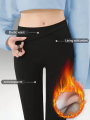 Women'S High-Waisted Butt-Lifting Leggings - Soft Fleece-Lined, Tummy Control, Stretchy & Comfortable for Fall/Winter, Black. 