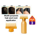Pack of 3 & 1 Hair Oil Bottle With Comb | Best For Dandruff & Hair Fall | Anti Lice Comb | Imported Multipurpose Applicator | multiple packs. 