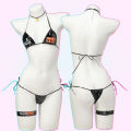 Funny patent leather Nijihub bandaged bikini anime private home clothes girl animation bikini. 