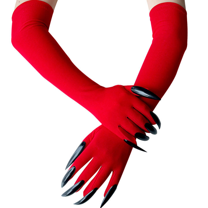 43cm%20Women%20Scary%20Claw%20Long%20Nail%20Elastic%20Mittens%20Halloween%20Black%20Devil's%20Ghost%20Claws%20Gloves%20Party%20Cosplay%20Performance%20Costume%20-%20Image%206