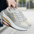 Women Leather Casual Sneakers Fashion Comfortable Platform Walking Shoes Wedge Moccasins Breathable Loafers Zapatos De Mujer. 
