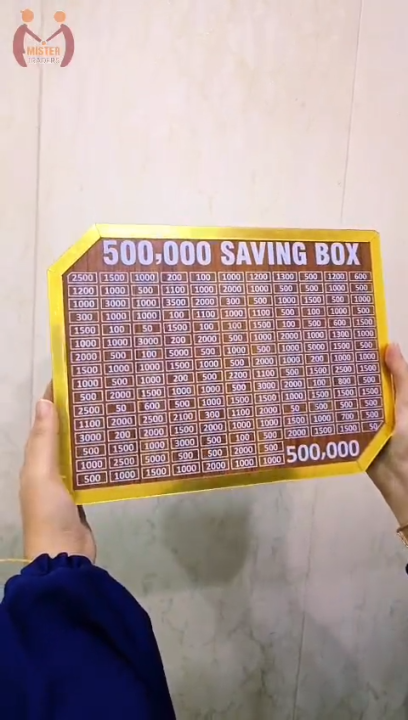 5 Lakh Money Saving Box – Wooden 500,000 Target Chart – Rupee Organizer for Smart Budgeting I Saving Box I Saving Money Box I Saving Box For Money I Mister Traders Saving Wooden Box