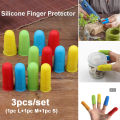 3Pcs Silicone Anti-cut Heat Resistant Finger Protector Fingers Cap Cooking Tool. 