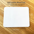 White Leather Mouse Pad, Soft Leather Mouse Mat with Lychee pattern and Rubber Non-Slip Base for Office Game. 