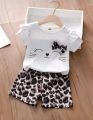 Summer Collection Cat Design T-shirt And Shorts Pants For Kids Baby Girls And Baby Boys Round Neck Shorts Sleeves Tee Tops Clothes Set's Dresses Outfit Suit Jannat Store. 