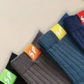 5 Pairs Fashionable Versatile Men Mid Length Socks With Trendy Letters Comfortable Soft Lightweight Breathable Casual Socks. 
