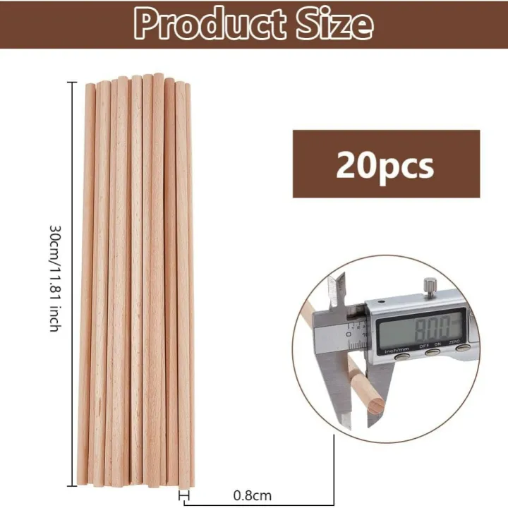 20Pcs%20Round%20Beech%20Wood%20Sticks%2011.8%20inch%20Long%20Unfinished%20Wooden%20Strips%208mm%20Round%20Dowels%20Strips%20Wooden%20Dowel%20Rod%20Natural%20Wood%20-%20Image%202