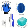 8 Pcs Pet Grooming Set, Hair Removal Comb For Dog, Flea Comb, Dog Shampoo Brush, Pet Nail Clippers, Dog Toothbrush Set. 
