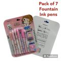 fountain ink pen set for boys and girls 6 pens & 1 ink remover cartridges ink pen plastic body by chren stationery china. 