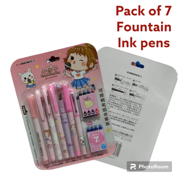 fountain%20ink%20pen%20set%20for%20boys%20and%20girls%206%20pens%20&%201%20ink%20remover%20cartridges%20ink%20pen%20plastic%20body%20by%20chren%20stationery%20china%20-%20Image%203