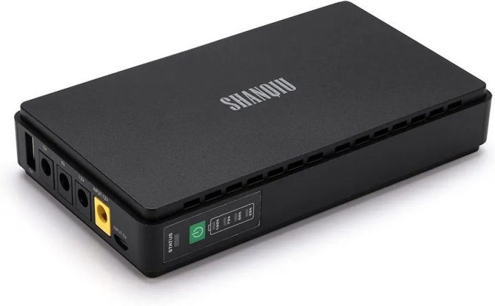 Mini UPS Battery Backup Uninterruptible Power Supply for Router, Modem, Security Camera, Built-in 10000mAh