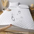Waterproof Mattress Protector Cover with Elastic Band Soft Breathable Mattress Pad for Bed Grey/White/Green/Blue. 